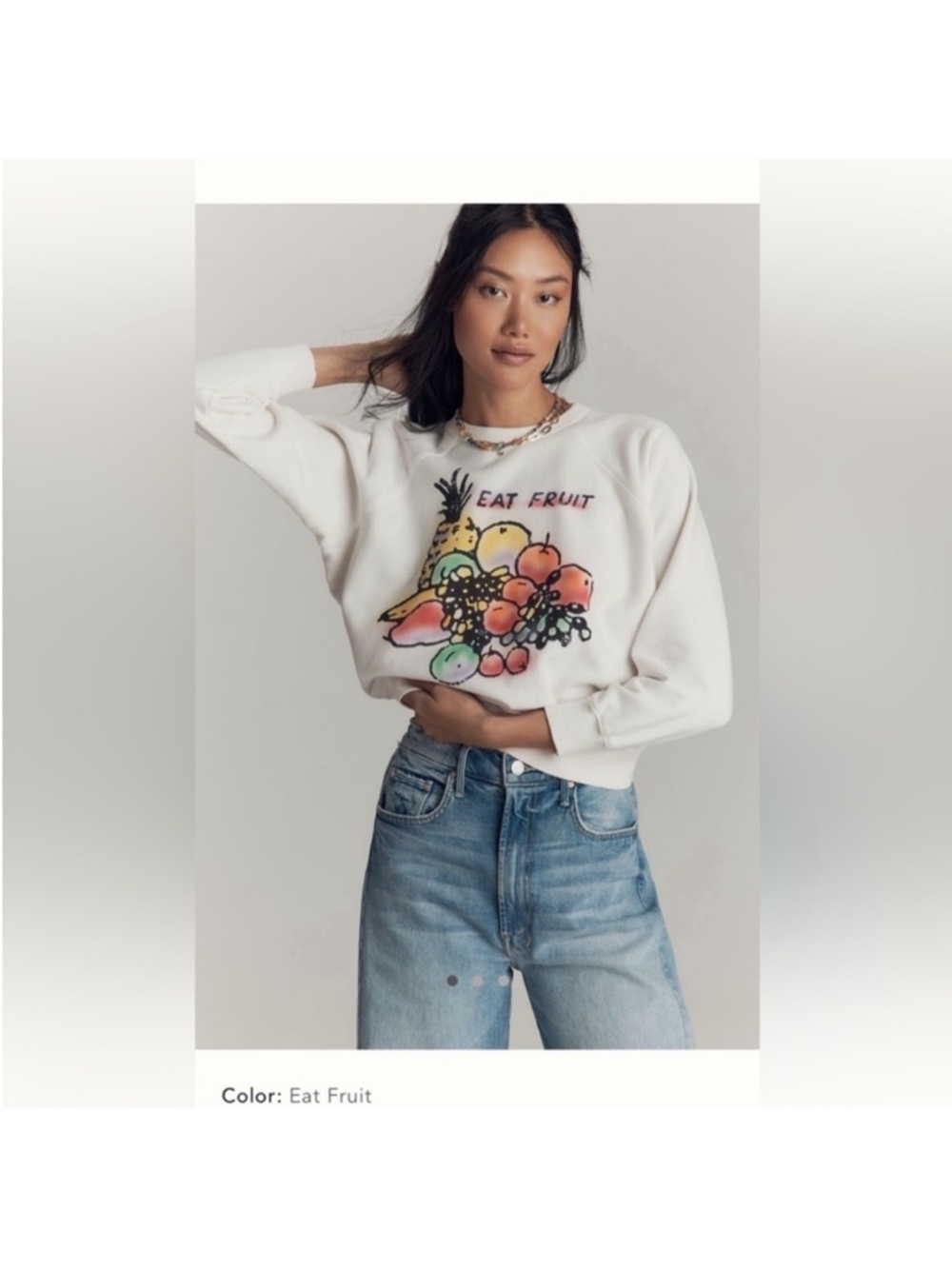 NWT Mother EAT FRUIT CONCERT PO SWEATSHIRT Size XS